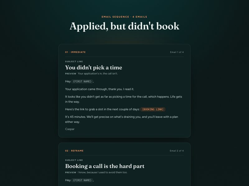 Applied, not booked preview